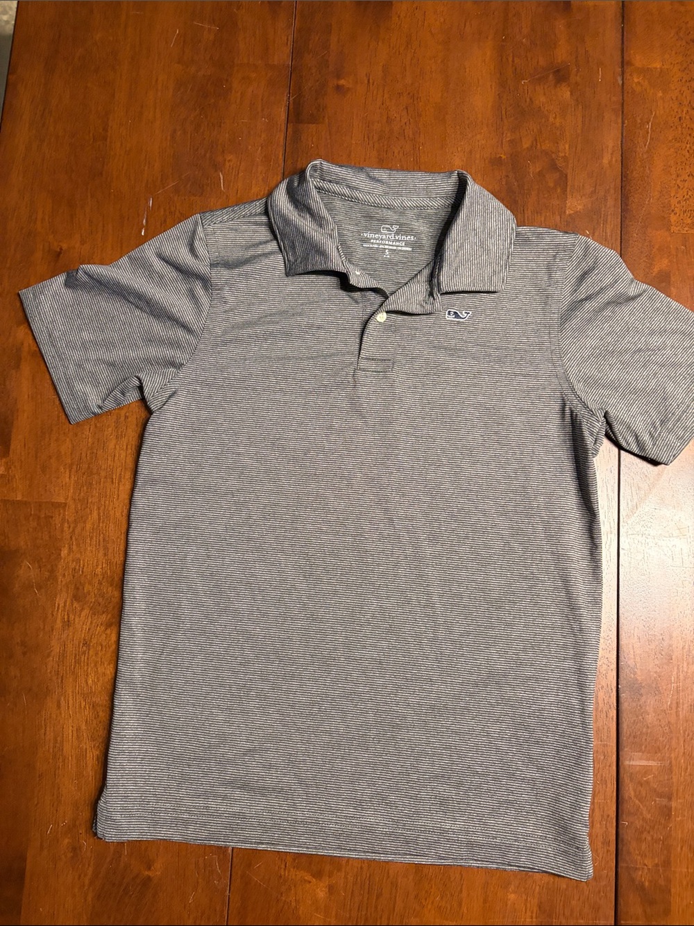 Vineyard Vines Gray Striped Performance Polo